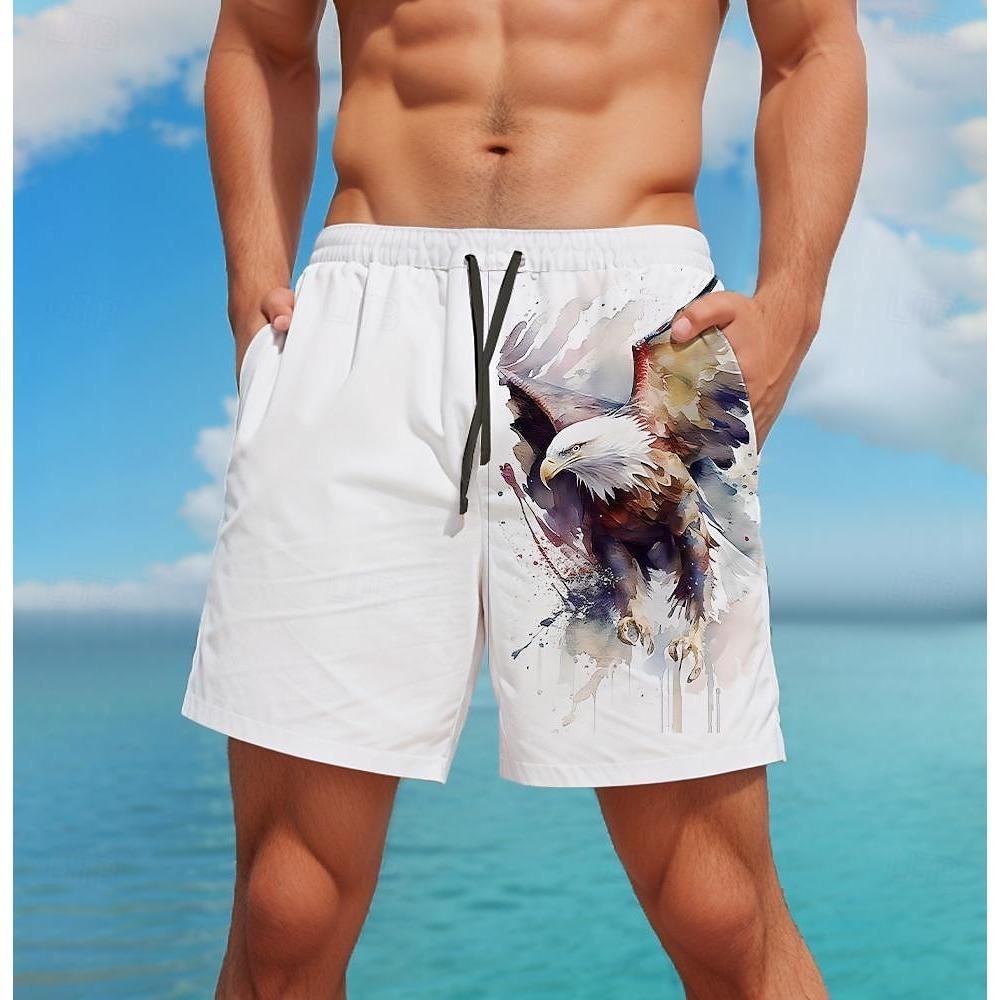 

Men s Animal Eagle Swim Trunks Swim Shorts Board Shorts Mid Waist Fashion Streetwear Designer Casual Daily XL