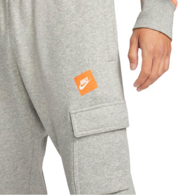Nike Logo Mid-Waist Fleece Thick Drawstring Cuffed Casual Pants Men Pants Gray DD6268-063
