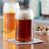 Trinkgläser mit Glasstrohhalm 4er-Set Dosenförmige Biergläser Tasse Eiskaffee-Gläser für Whiskey Soda Tee Cocktail Trinkgeschirr
