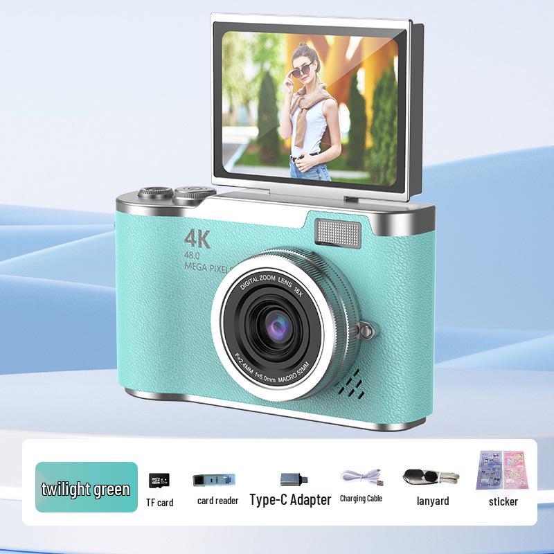 4K HD digitální fotoaparát, vysoký počet pixelů, připravený na selfie, mobilní nahrávání, cestování studentů, CCD ve stylu retro