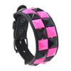 Studded Cuff Bracelet Double Row Square Studs Adjustable Closure PU Strap Punk Wrist Bangle for Concert Streetwear
