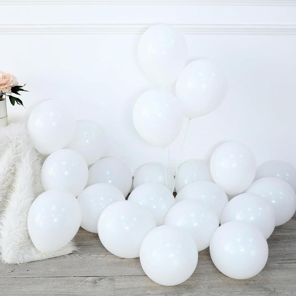 129Pcs Gold and White Latex Balloon Set Suitable for Birthday Parties, Weddings, Valentine's Day Parties, and Decoration
