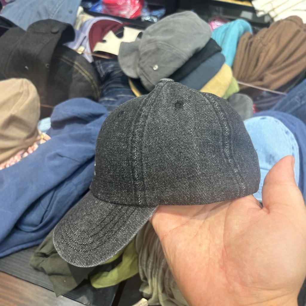 R Letter Embroidery Washed Denim Soft Top Baseball Cap Couple Versatile Travel Cap