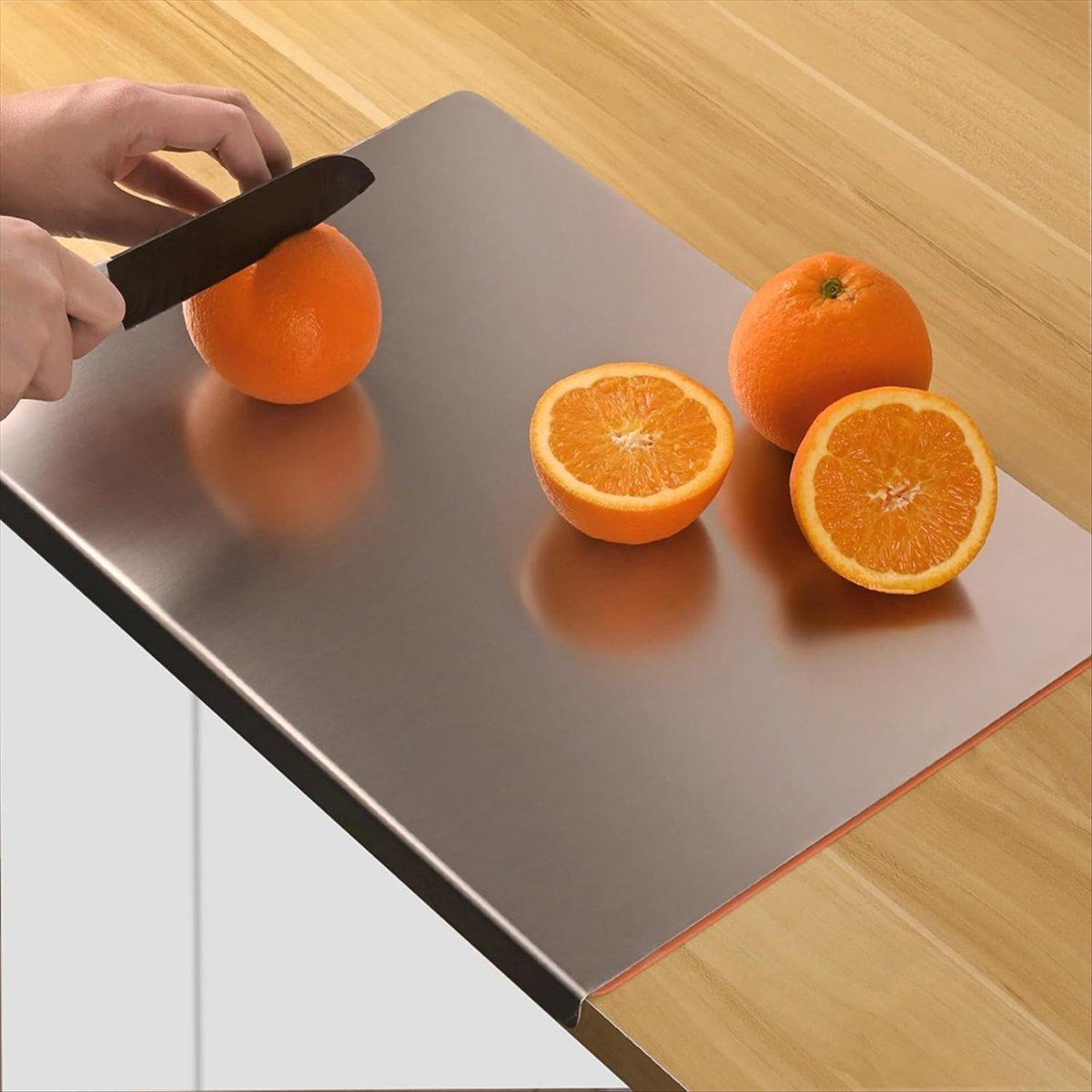 

BHBL Stainless Steel Cutting Boards for Kitchen, Cutting Board with Counter Lip, Cutting Board with Silicone Mat for Meat China Mainland