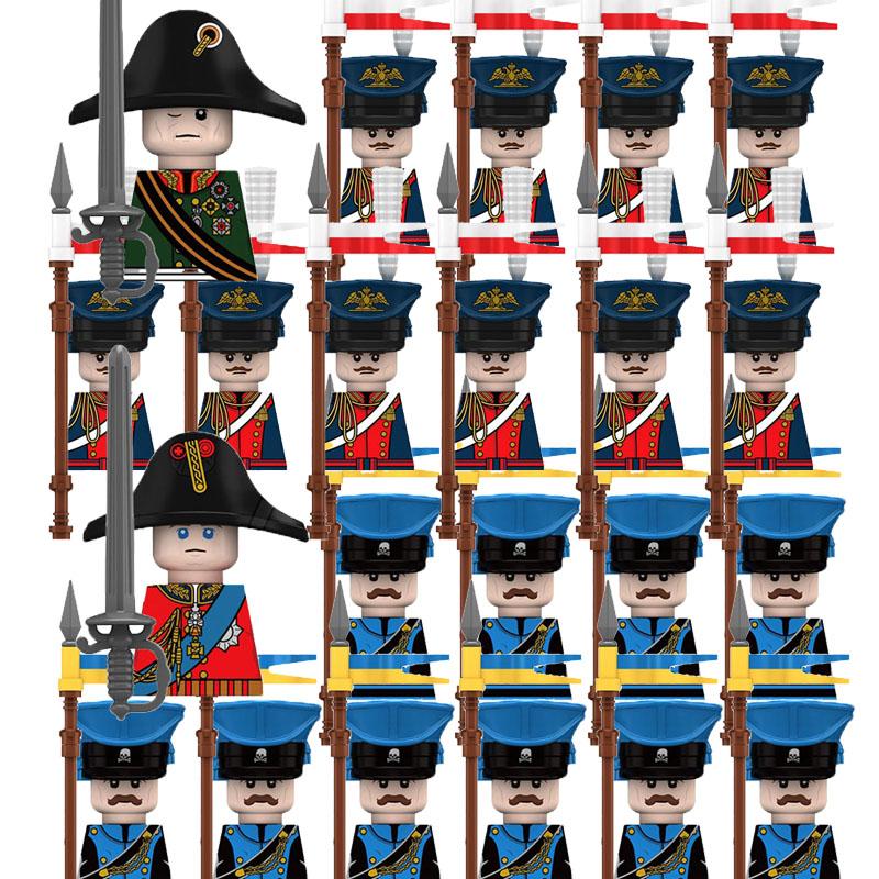 Medieval Castle Knight Soldier Building Blocks Napoleon Figures British French Infantry Cavalry General DIY Toy Gift S001