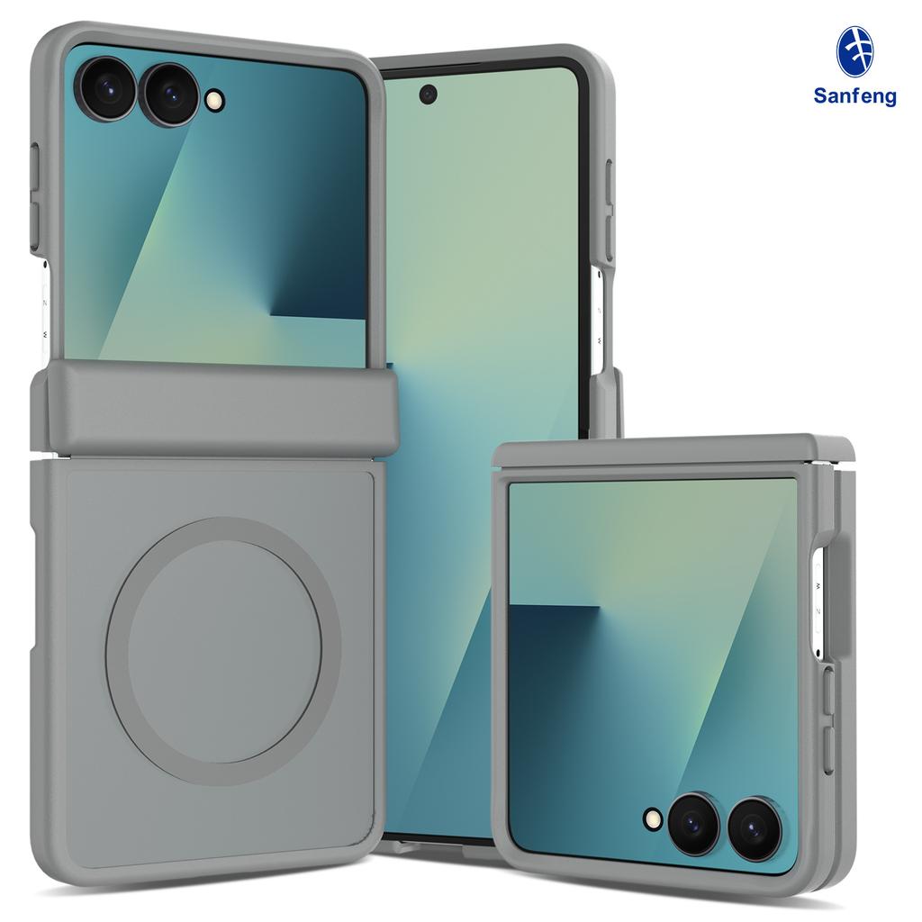 Cross-border Suitable for Samsung ZFlip8 Up and Down Folding Screen Mobile Phone Skin Feeling Zflip7 Magnetic Suction Universal Case with Rotating