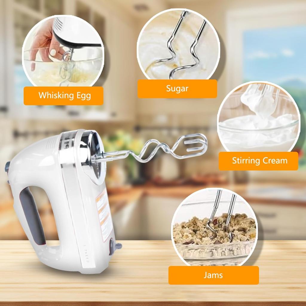 KHM512 Hand Mixer Dough Hooks Attachments Suitable for KitchenAid Hand Mixers. Stainless Steel Dough Hooks. Replacement KHM 5KSM KSM KSMO KSMH Part