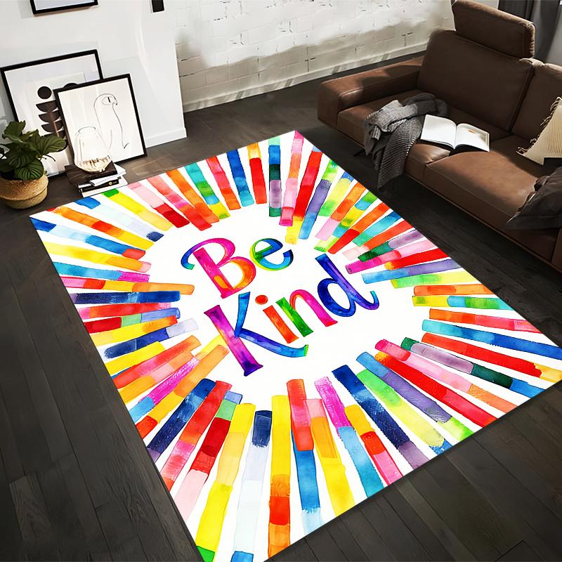 

Be Kind Carpet with Colorful Stripes Pattern for Home Decor Suitable for use as an anti-slip for living room bedroom sofas 40x60cm( 15x23in )