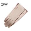 Button Wrist Gloves And Warm Weather Touch Women Cold Winter for Screen Soft Velvet Windproof
