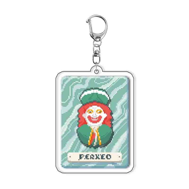 

Balatro Clown Cards Game Keychain Perkeo Boy Pendant Kawaii Student Bag Decoration Key Ring Accessories Acrylic Birthday Gift 4cm