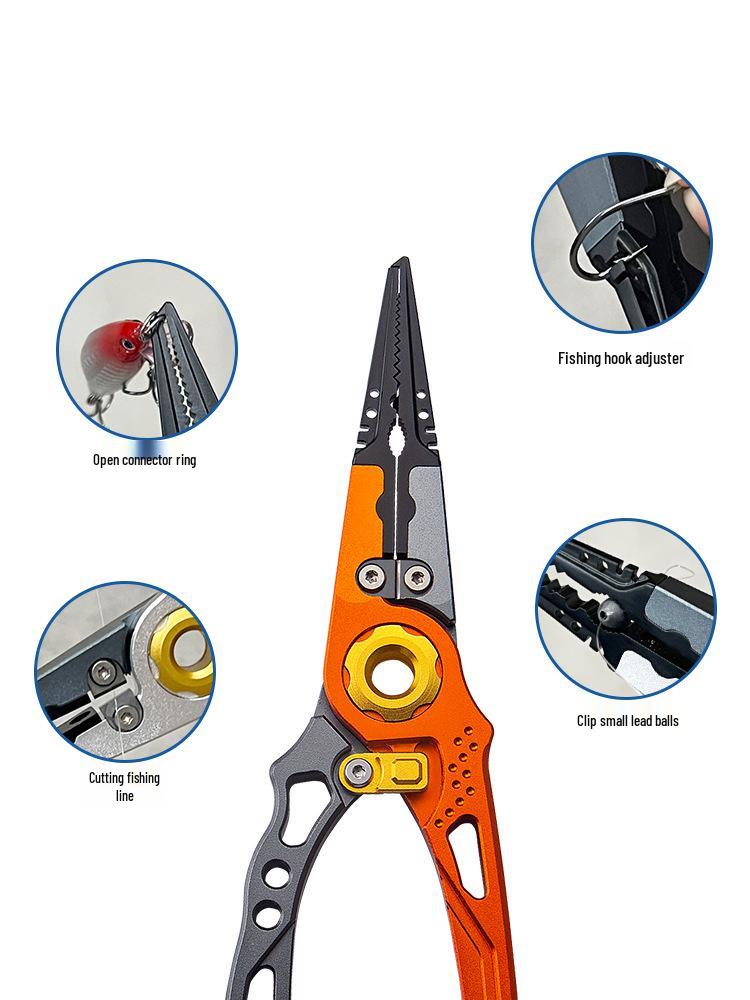 Aluminum Alloy Multi-functional Fishing Pliers Set with Lure Hook Remover