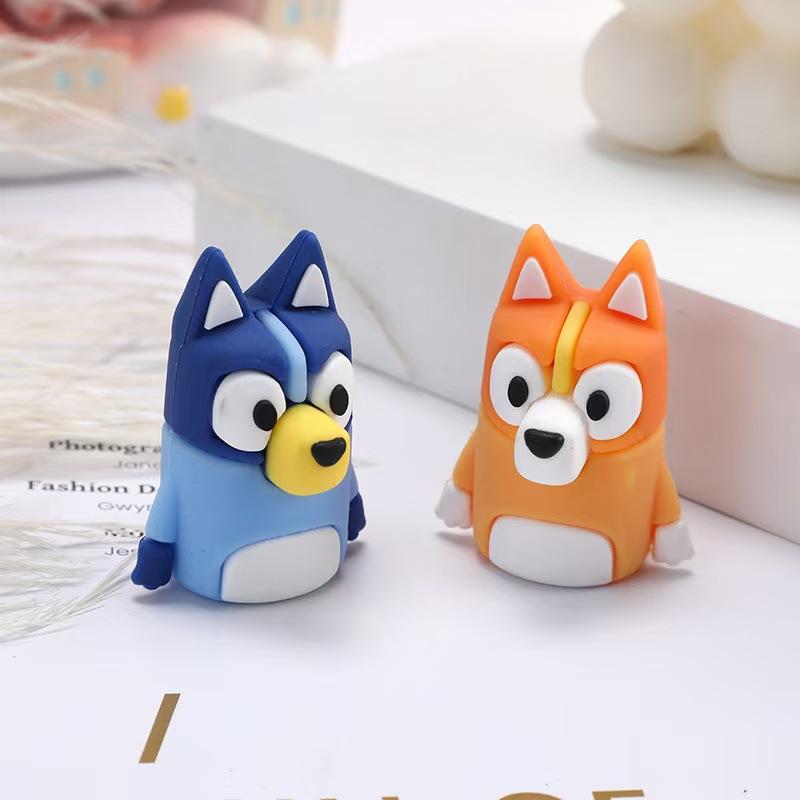 Bluey Bingo Anime Cartoon Figure Model Pencil Sharpener PVC Soft Rubber Portable Manual Pencil Sharpener Student Stationer