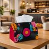 1pc Retro Pop Art Tissue Box | Multi-functional Napkin Dispenser, Two Sizes Available Suitable for Home, Parties, Car Decoration Vinyl Record Musical