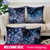 2D Starry Night Sky Pattern Decorative Pillow Covers Pattern Cushion Cover Suitable For Sofa Bedroom Car Pillow Cover