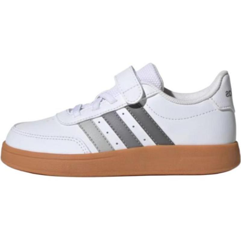 

Adidas BREAKNET 2.0 Anti-Slip Wear-Resistant Low-Top Kids Skateboarding Shoes White Gray/Resin Yellow Kids Sneakers JI0962 32