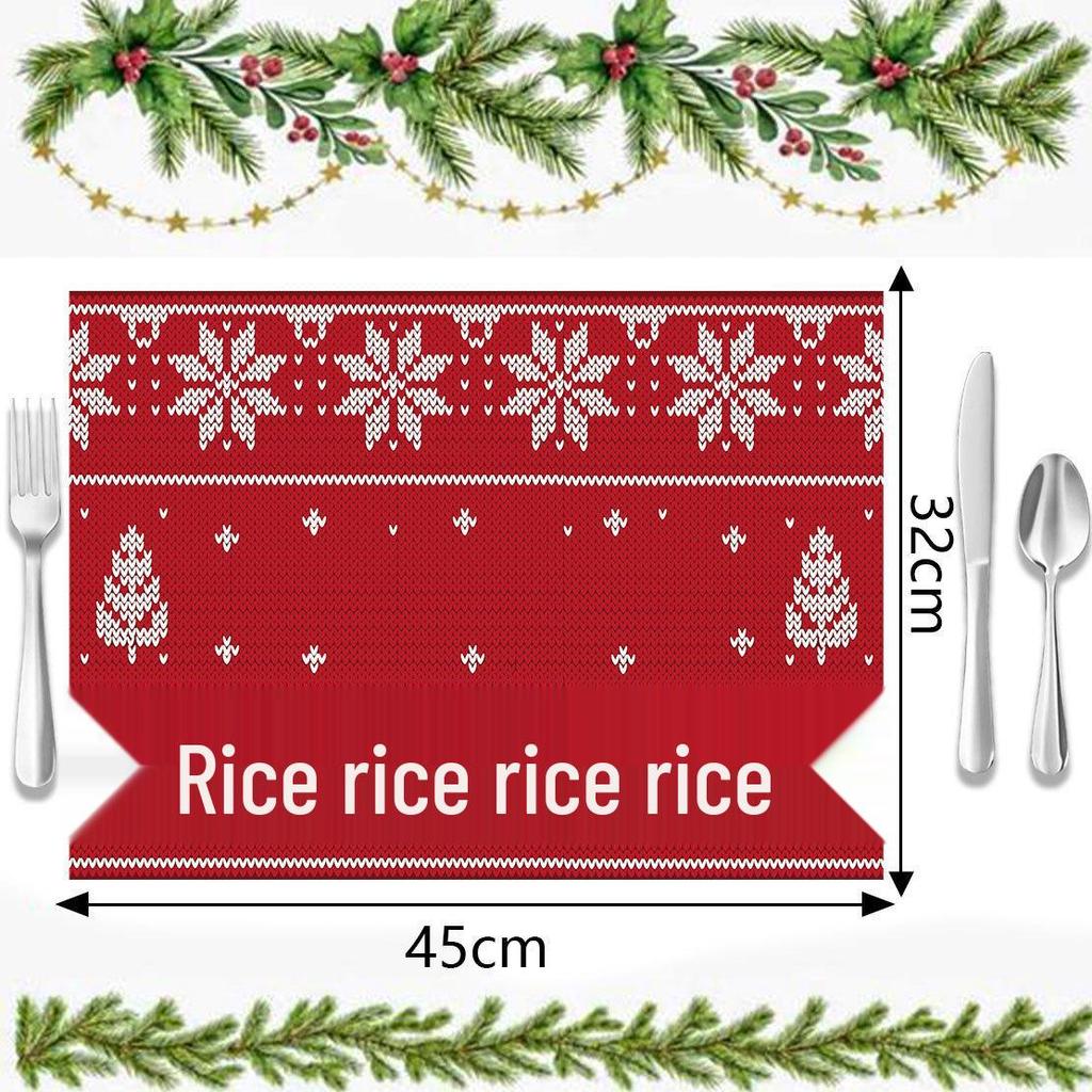 Autumn & Winter Imitation Linen Placemats: Heat-Resistant, Festive Decor for Christmas Parties