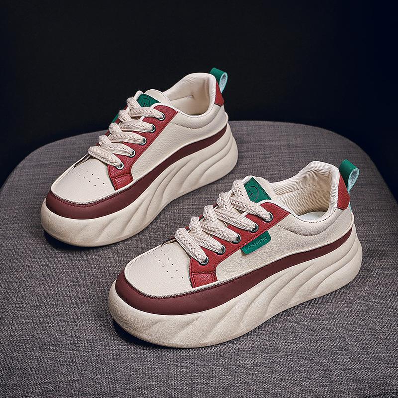 2025 autumn white shoes new Korean version ins female students platform heightening sports board shoes casual shoes HB1393