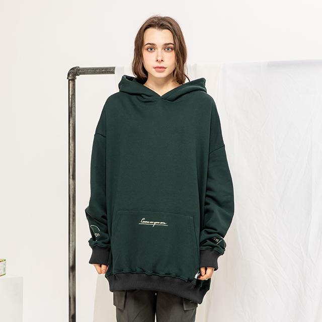 Raon Logo Lettering Hood - Green Free