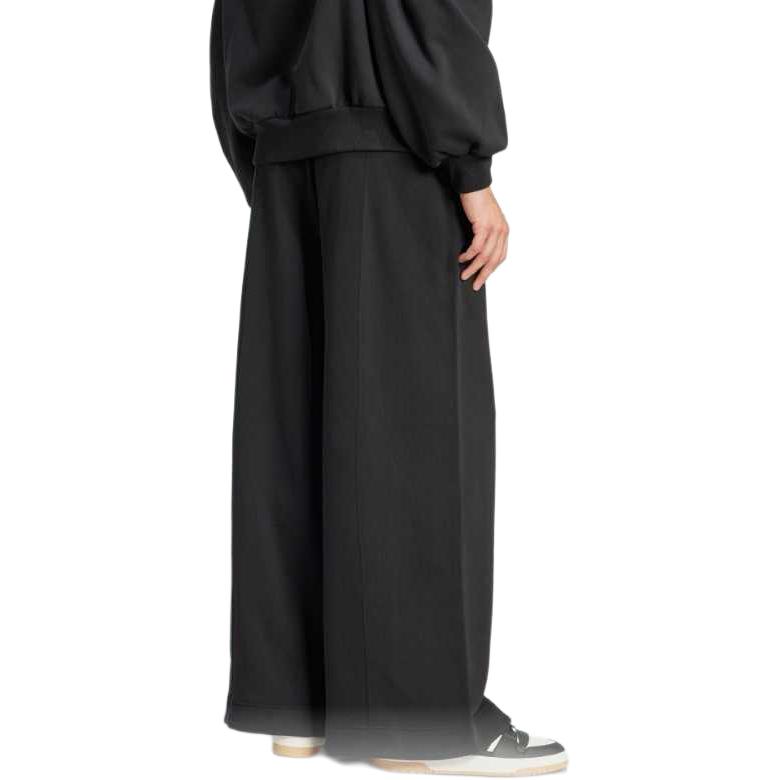 Adidas Lockere Passform Logo Mittelhoch Baumwollstrick Sporthose Herren Unterteile Schwarz JJ2261