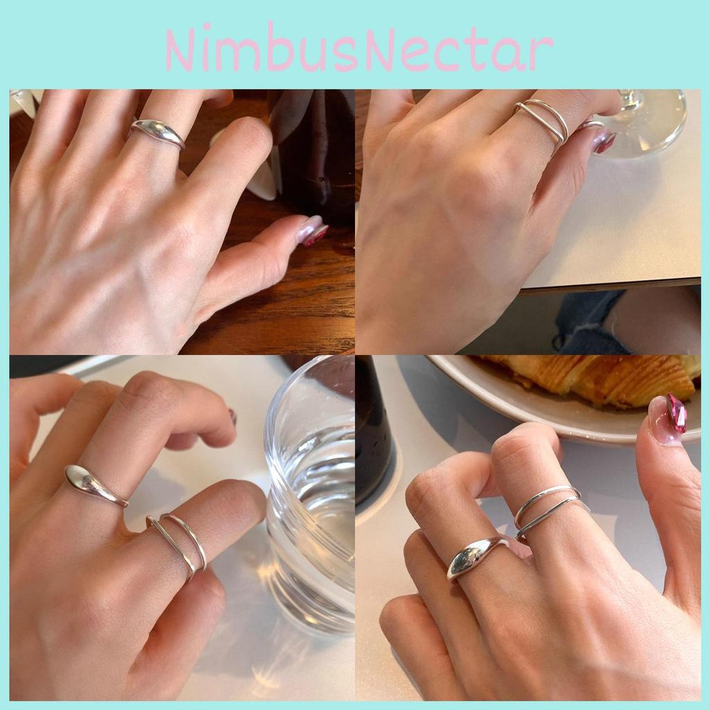 Trendy Adjustable Copper Geometric Double Layer Ring For Women Fashion Statement