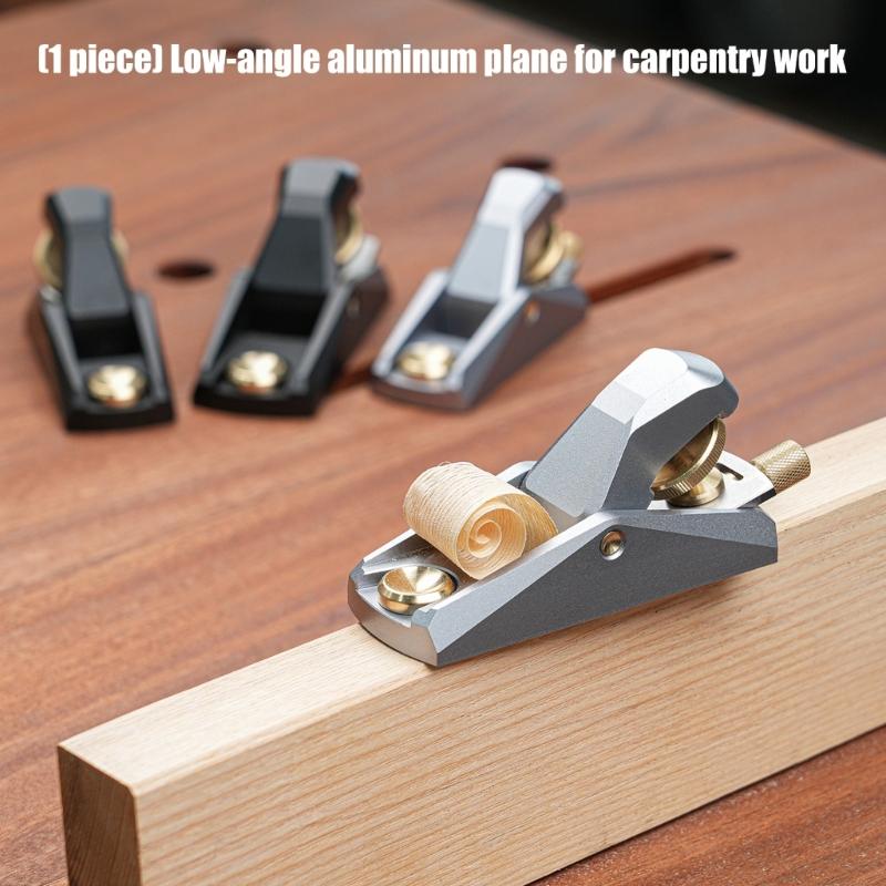 Low Angle Aluminum Woodworking Plane with Adjustable Blade Depth for Precise Cutting On Thin Wood Layers and Ergonomic Grip