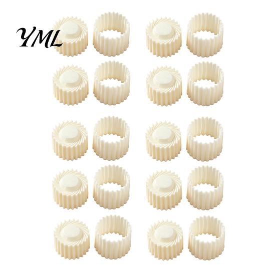 Removable Abs Pastry Stamp 2-in-1 Round Mooncake Mold, Double Ended Press with Scallop And Easy Clean Baking Mold Spiral Embossing for DIY Baking,