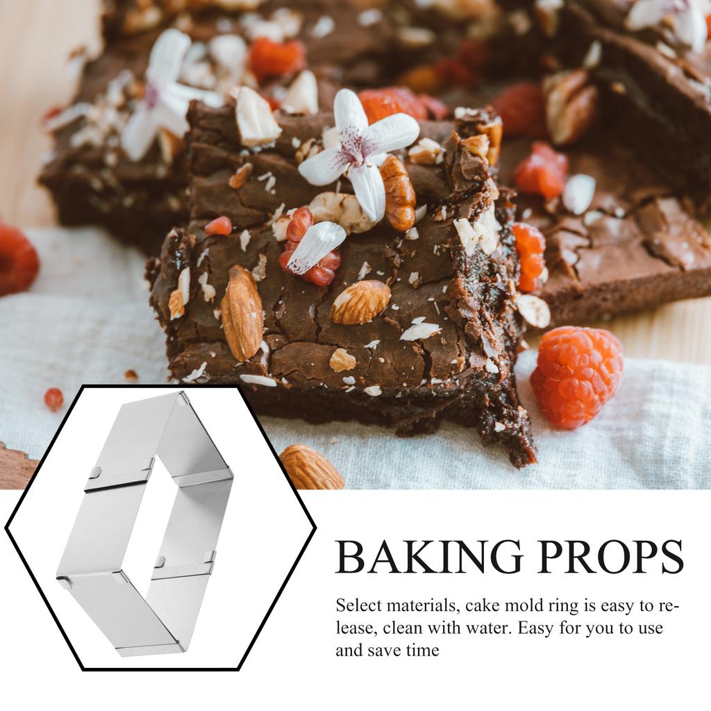 2,5 tums Fyrkantig Rostfri Stål Tårtring Mousseform Högtemperaturtålig för Bakning och Matlagning DIY Tårta