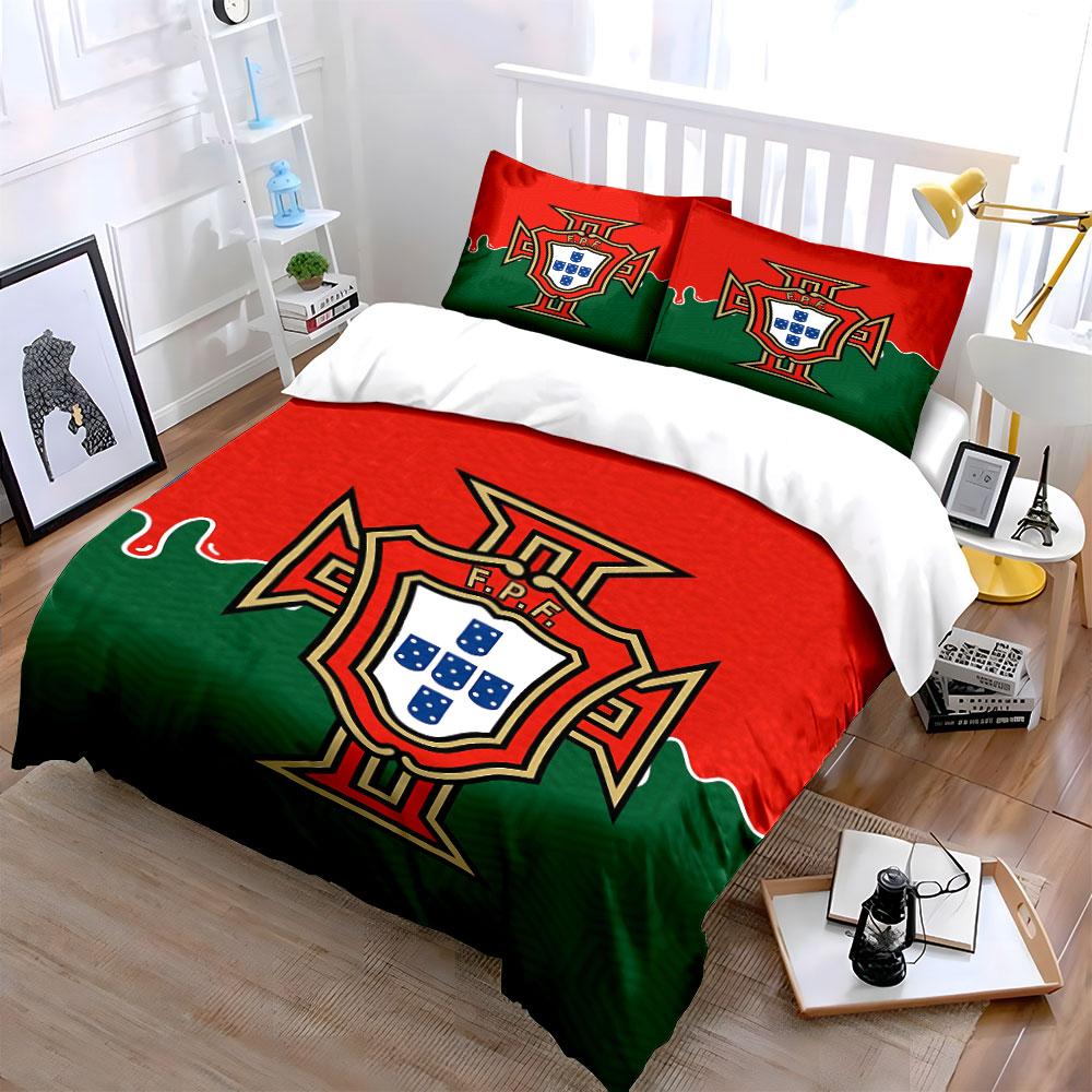 "Portugal FPF Flag Bedding Set" Bedding Duvet Cover Set Duvet Cover Pillowcases  (1 * Duvet Cover 2 * Pillowcases, Without Duvet Insert)