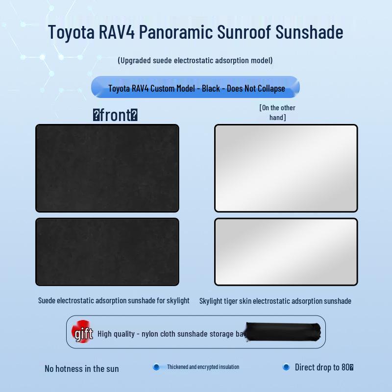 Toyota RAV4 2022 Panoramic Sunroof Sunshade - Heat Insulation & Privacy Blocker
