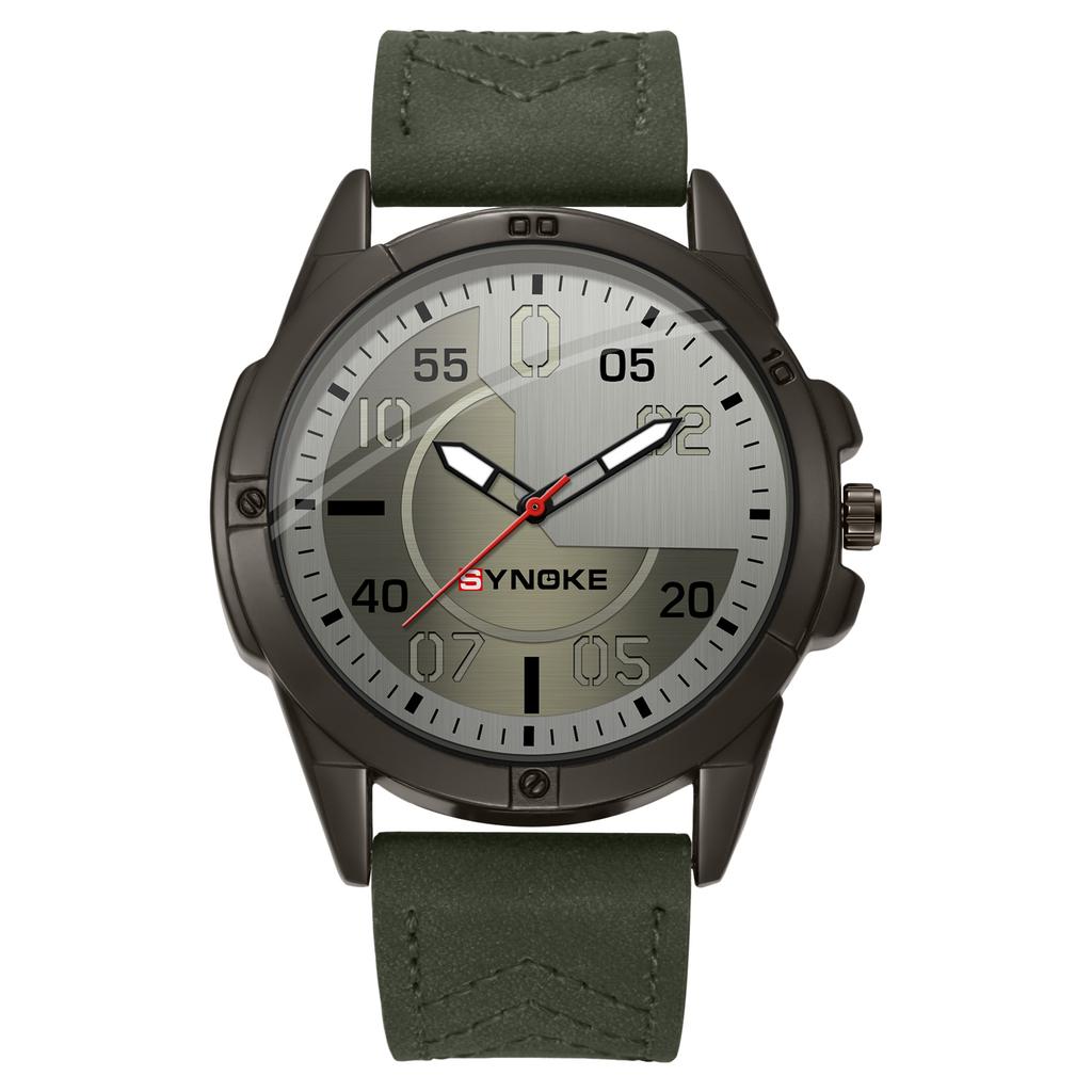 Mens Quartz Watch - Round Dial, PU Leather Strap, 30m Water Resistant, Alloy Case,  Watch