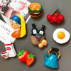 Cute Cartoon Magnets Room Decoration Hamburger Egg Milk Fridge Magnets  Decorating Fruit Magnetic Food Cherry Teapot Strawberry