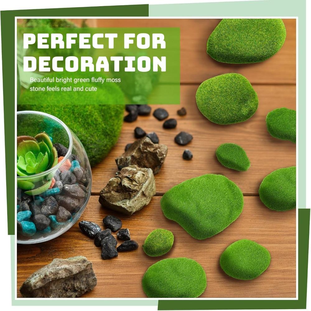 10PCS Simulation Moss Stone Fake Green Plant for Home Garden Flower Pot DIY Micro Landscape Decors Artificial Green Moss Balls
