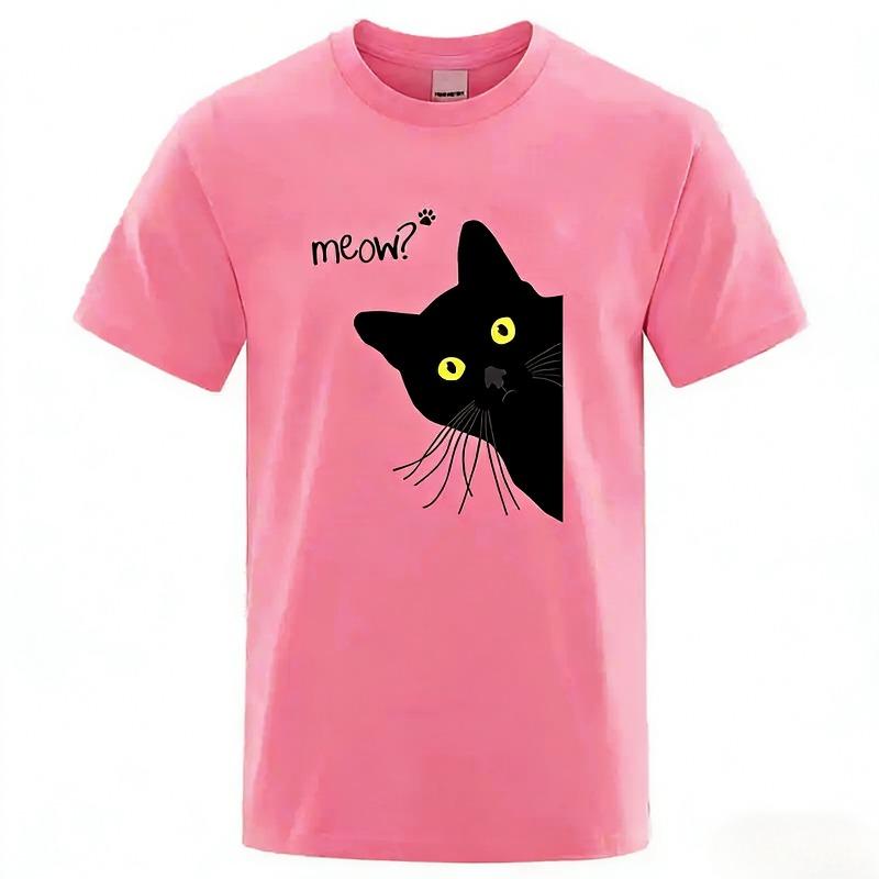 Men Funny T-Shirts Tee Clothes Summer Top Male High Quality Loose Cotton 100% Short Sleeve Sweat-Absorbent Fabric Simple Stylish
