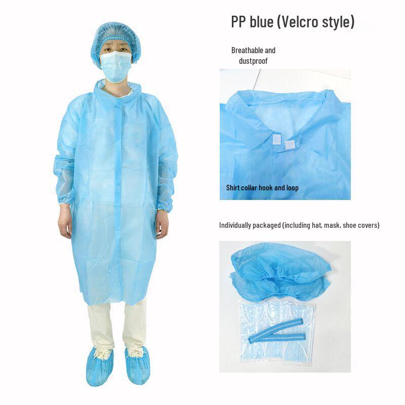 Thickened Disposable Work Suit Set: Dustproof and Isolation Gown with Lab Coat