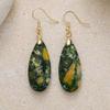Luxury High Quality Natural Emperor Stone Water Drop Earrings Earrings European and American Popular Retro Jewelry