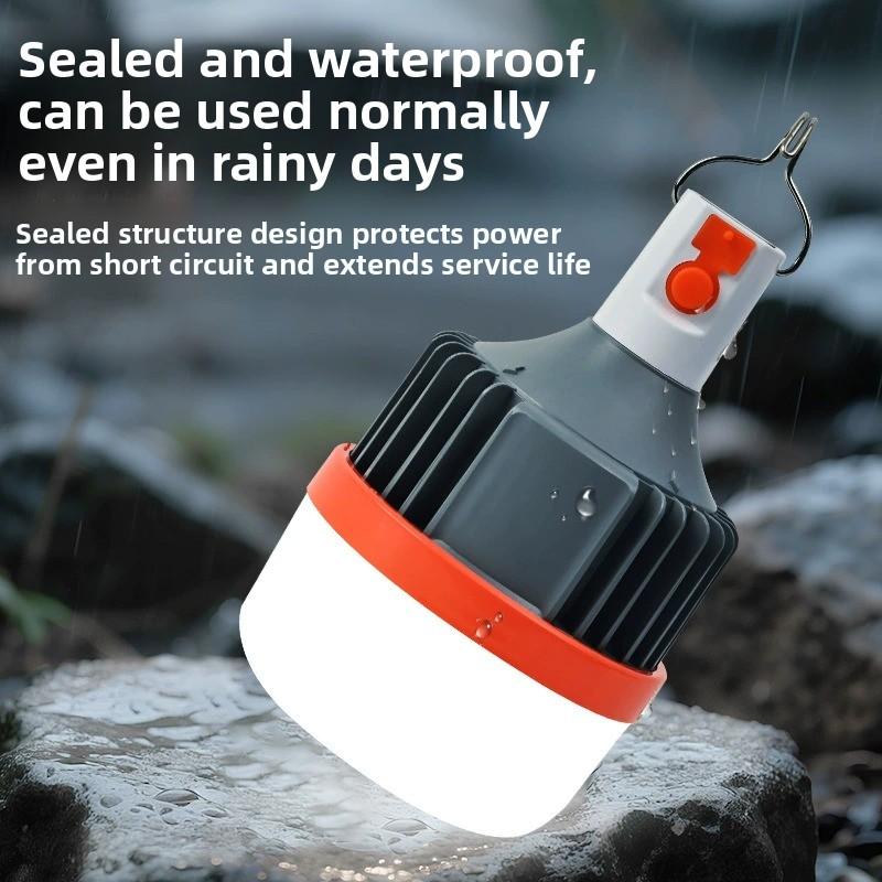 Bombilla LED recargable portátil para camping, luz de emergencia brillante para exteriores e interior