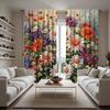 2pcs HD Daisies fresh flowers decorative curtain Color system digital printed curtain Home decoration style decoration living