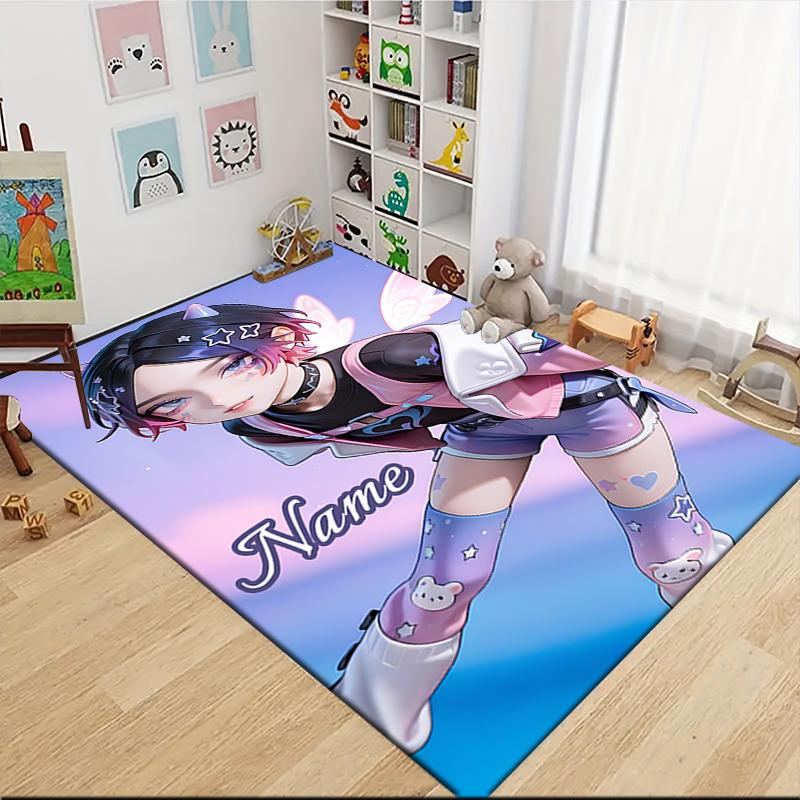 Custom Name "Fantasy Angel Journey" Carpet Rug Customizable Soft Washable Anti-Slip Home Living Room Sofa Mats Personalized Rug. 090999