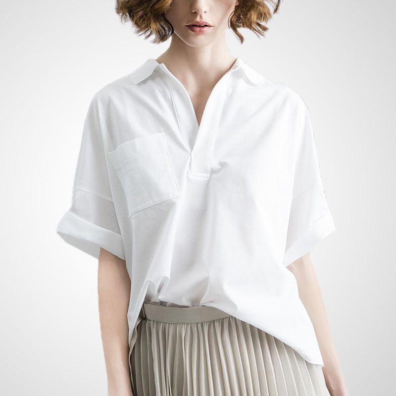 

Summer Casual Stylish Blue Loose-Fitting Shirt White S