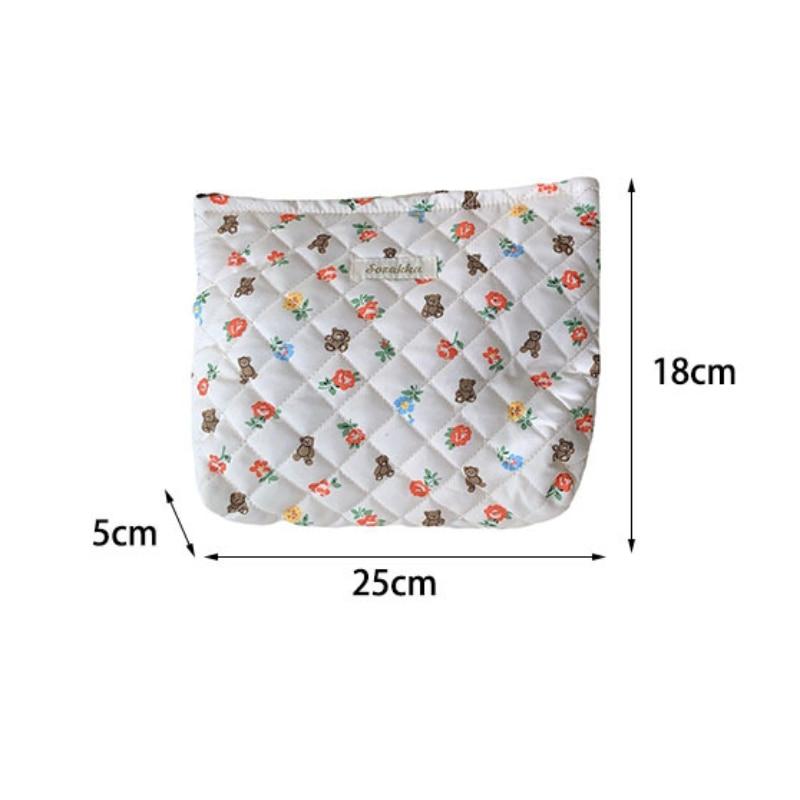Mote søte blomster kosmetikkveske Bærbar clutch sminkeveske Kosmetisk oppbevaringsveske Reisetoalettsaker Organisering sminkeveske