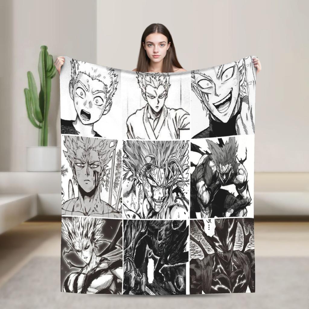 Garou's Evolution Blanket OnePunchManS Anime Wool Funny Breathable Throw Blankets for Coverlet Winter