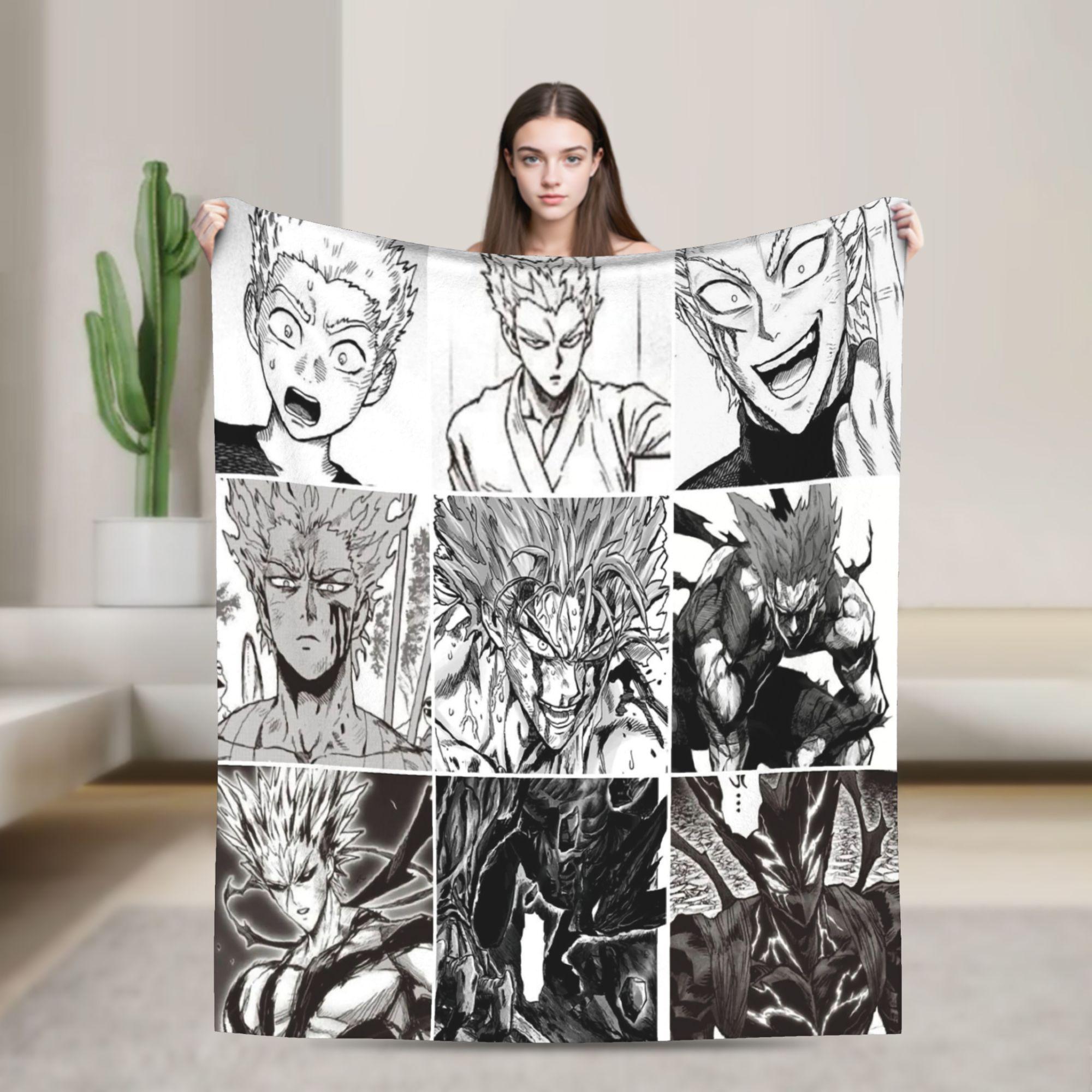 

Genos King Saitama Blanket OnePunchManS Anime Fuzzy Vintage Warm Throw Blanket for Home Summer 100x150cm
