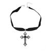 Gothic cross necklace hot-selling niche personality hollow flower fabric hokr collar item