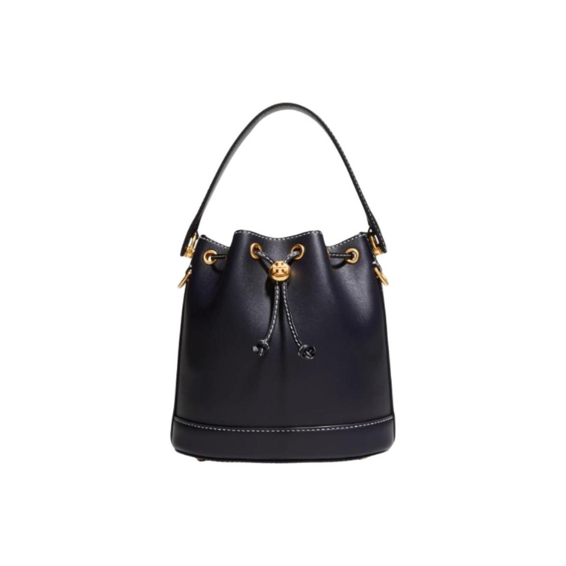 

Tory Burch T Monogram Leather Bucket Bag Women Bags Navy-Blue Black Gold 80504-458 Basic Set (Bag+Dust Bag)