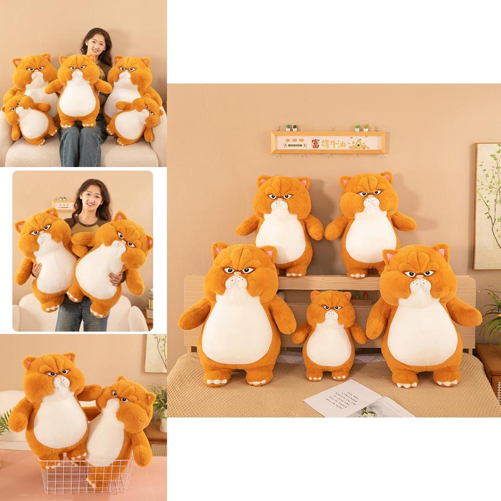 Adorable Plush Angry Fat Cat Stuffed Toy Perfect For Kids Birthday Gifts And Decor
