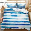 Geometric Pattern Duvet Cover Modern Circled Wavy Like Blue White Stripes Bedding Set Double Queen King Polyester Qulit Cover
