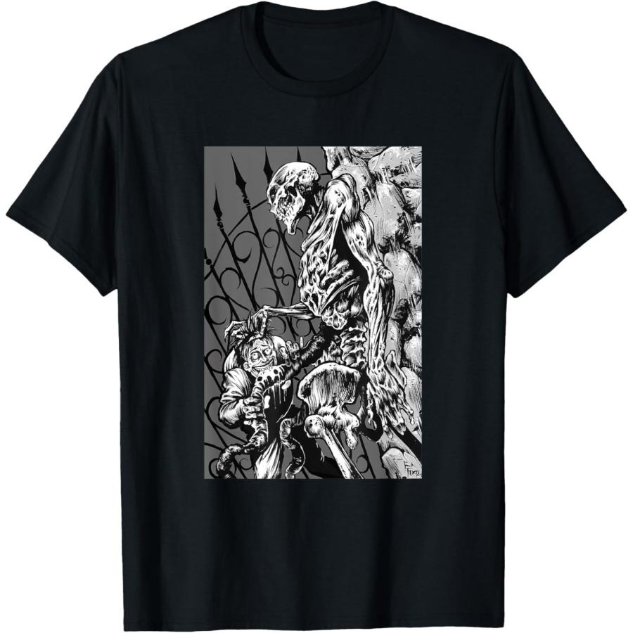 Футболка с винтажным рисунком зомби и нежити от Фрэнка Форте. XXXXXL чёрный