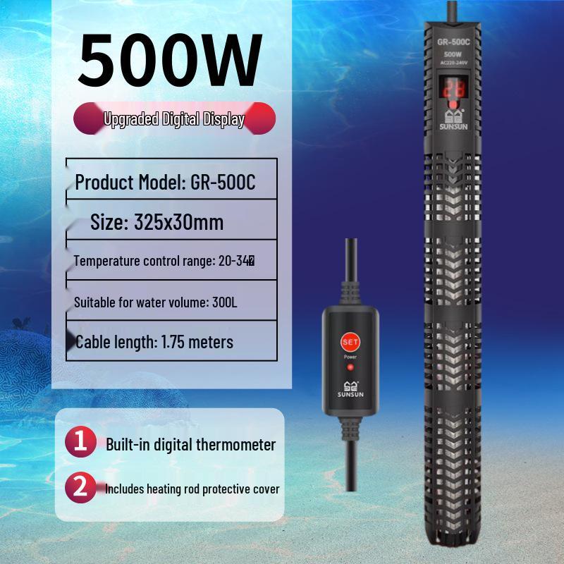 Explosion-Proof Digital Aquarium Heater with Thermostat for Fish and Turtle Tanks