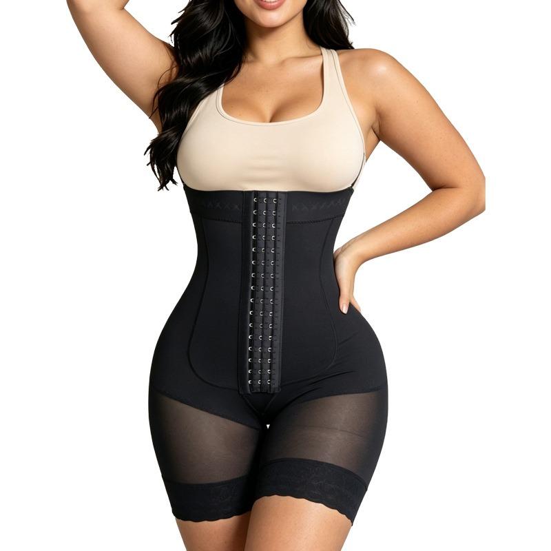 Damen Straps Taille Raffung Eng Atmungsaktiv Einteiler Körperformend Bodysuit