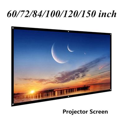 120''/100''/84''/70"/60" Taşınabilir Projektör Ekranı HD 16:9 Çapraz Projeksiyon Ekranı Katlanabilir